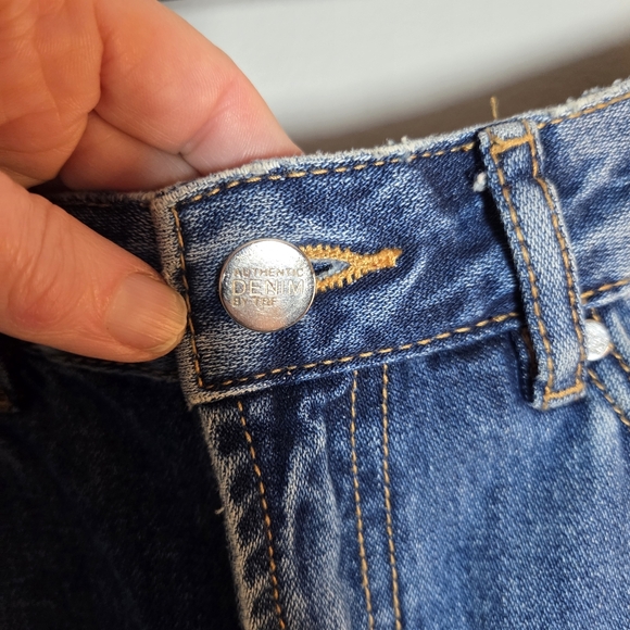 Zara Trafaluc Y2K Denim Mini Skirt Side Stripe Streetwear Med - Picture 5 of 5